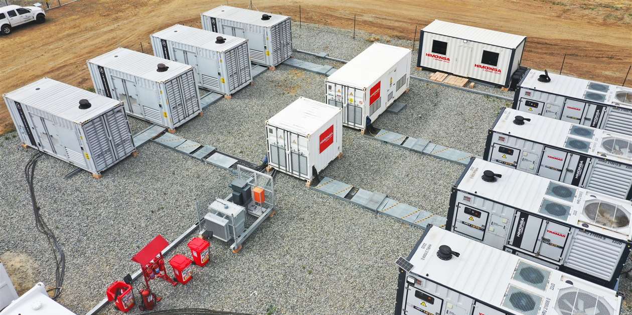 Aerial view of a genset power station with multiple industrial diesel gensets