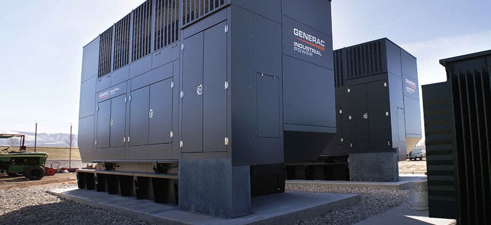 Commercial generator at a plant