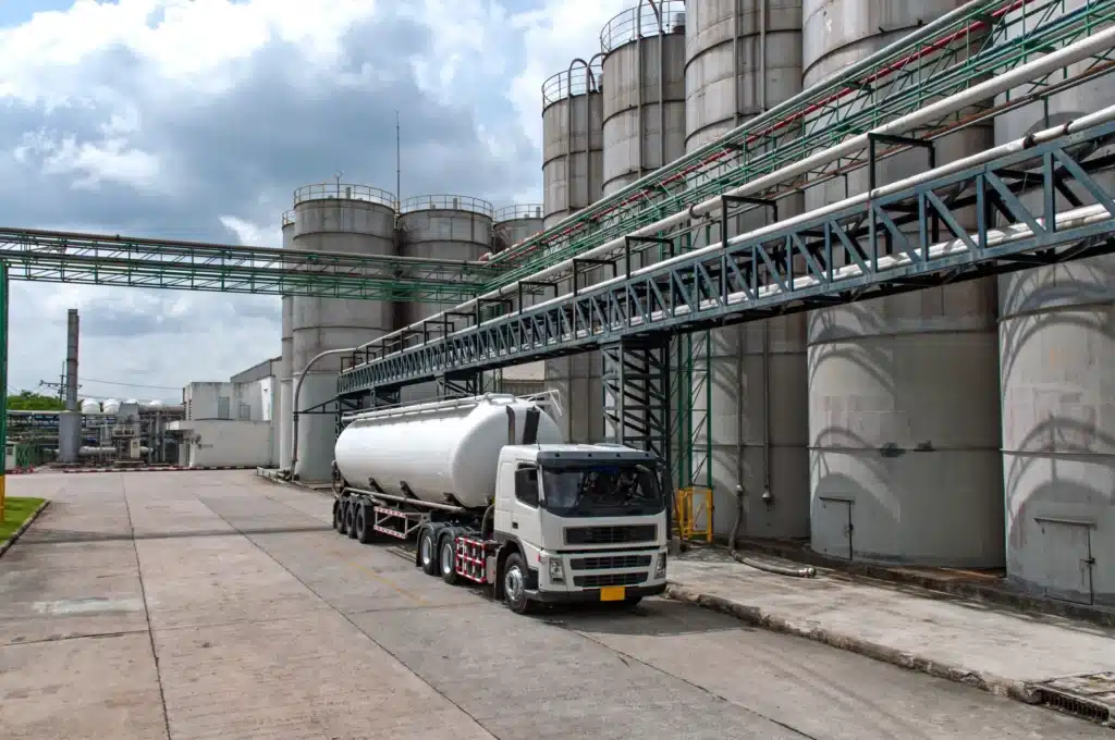 A fuel tank at a fuel wholesalers industrial zone